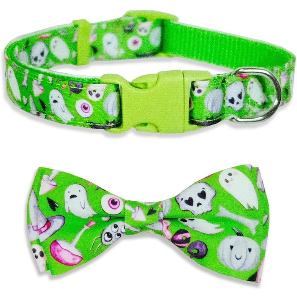 Dog  Halloween Dog Collar with Bow Tie Medium-(12.5-20") Neck * 3/4" Wide)